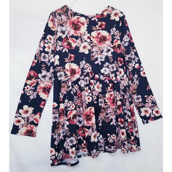 Agnes & Dora Multicolor Floral Print Dress Long Sleeve Scoop Neckline Size XL - Picture 3 of 6